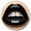 Female Lips With Black Lipstick And A Gold Chain - Unframed Print on Metal