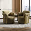 Fauteuil de lecture pivotant à 360 degrés, rembourré de mousse de haute qualité, pieds en métal doré, revêtement décoratif rotatif multifonctionnel pour la salle de séjour et revêtement rayé, brun et jaune-432558251