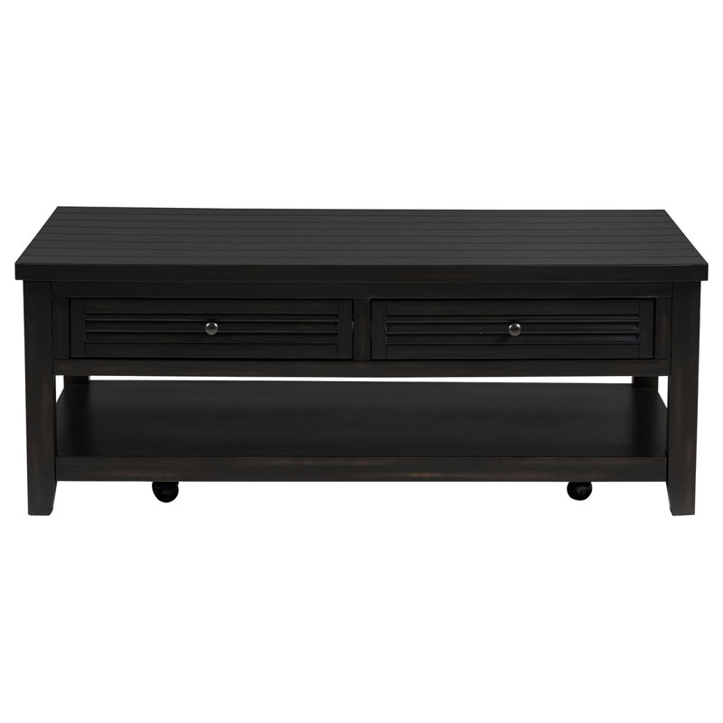 Sutter Distressed Java 2-Drawer Rectangular Coffee Table