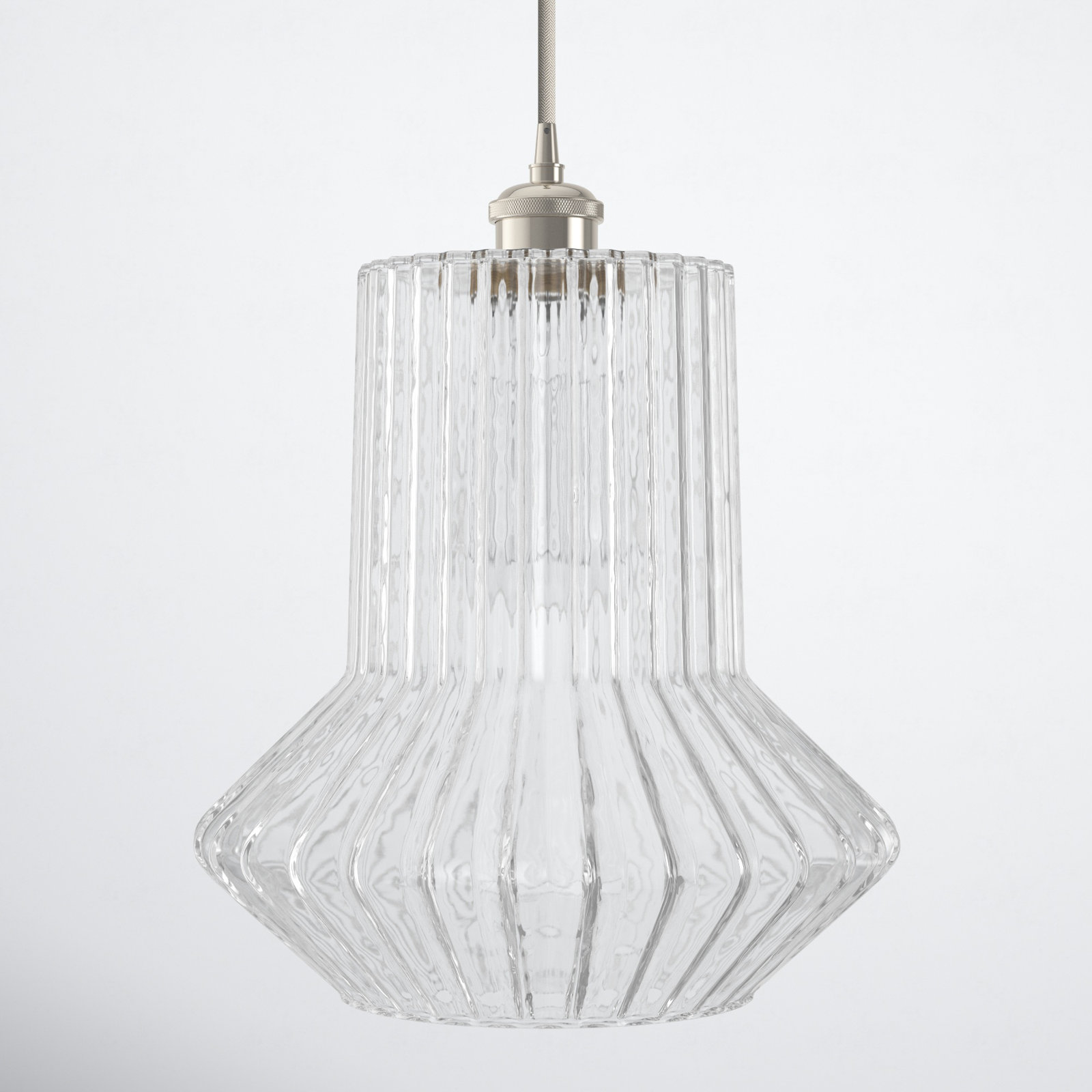 Montrose Single Light Glass Dimmable Pendant, Polished Nickel, Incandescent