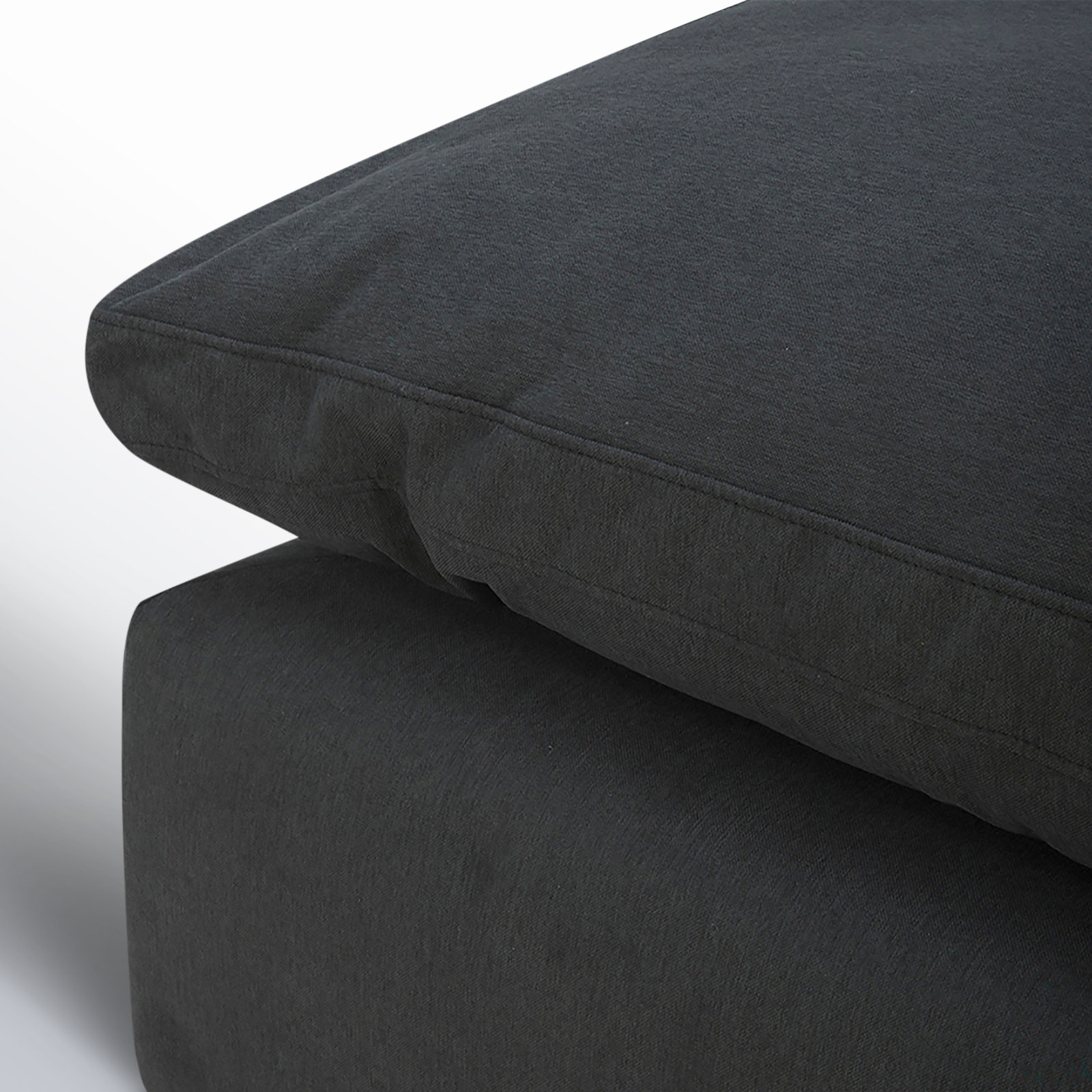 Asher 43" Linen Upholstered Ottoman, Peyton Dark Slate Gray Pepper Canvas