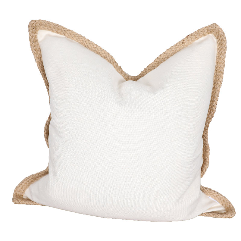Coussin décoratif plumes, Blanc cassé
