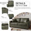 Canapé moderne 69 po en tissu avec dossier ergonomique et 2 coussins décoratifs-2007862948