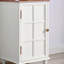 Meuble bas moderne de style milieu du siècle, 68,5 cm de hauteur, console de rangement pour serviettes rétro avec portes et étagère réglables - Noyer-1049216592