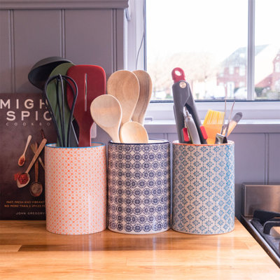Nicola Spring Hand-Printed Kitchen Canisters Litre