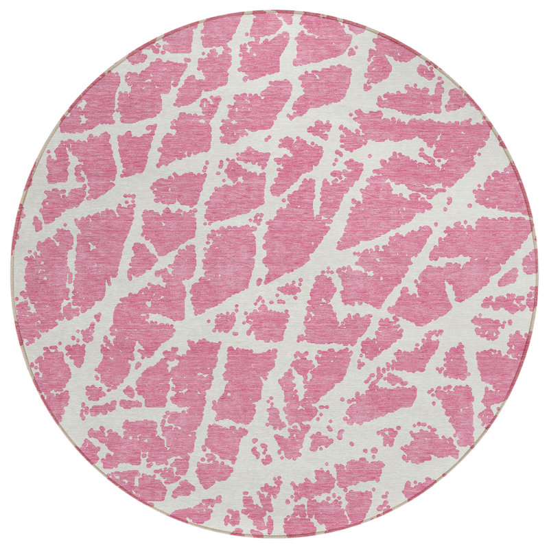 Kyrie Indoor/Outdoor Area Rug with Non-Slip Backing, Round 8'