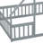 WoodNest House-Shaped Floor Bed with Guardrails-115684340-115684341