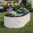 8x4x2ft Oval Raised Garden Bed - Heavy-Duty 0.6mm Galvanized Steel Planter Box with Safety Edges, Open Bottom Metal Planter for Outdoor Vegetables, Flowers, Herbs & Fruits - Beige-1410173494-1410173501