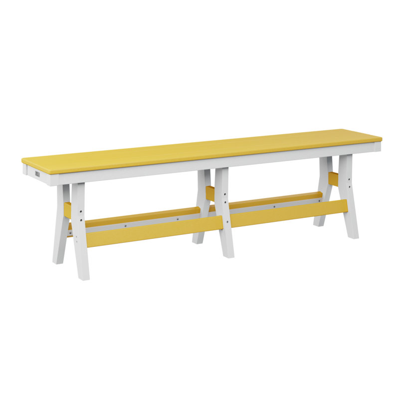 Banc 66 po berlinois berlinois Berlin, H 18 po x l 66 po x P 12,5 po, Jaune soleil / blanc