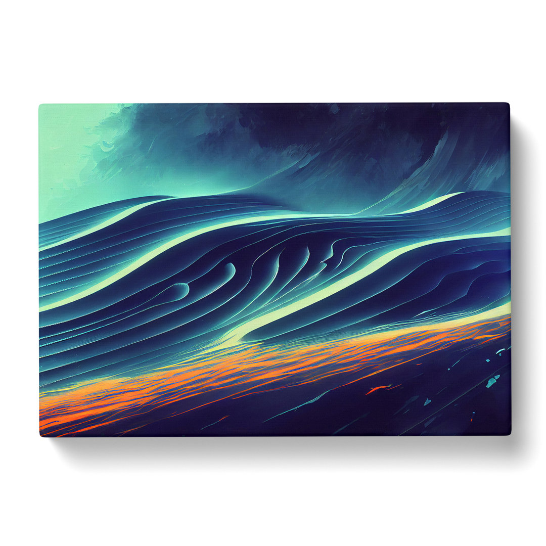 Surreal Ocean Wave Abstract - Wrapped Canvas