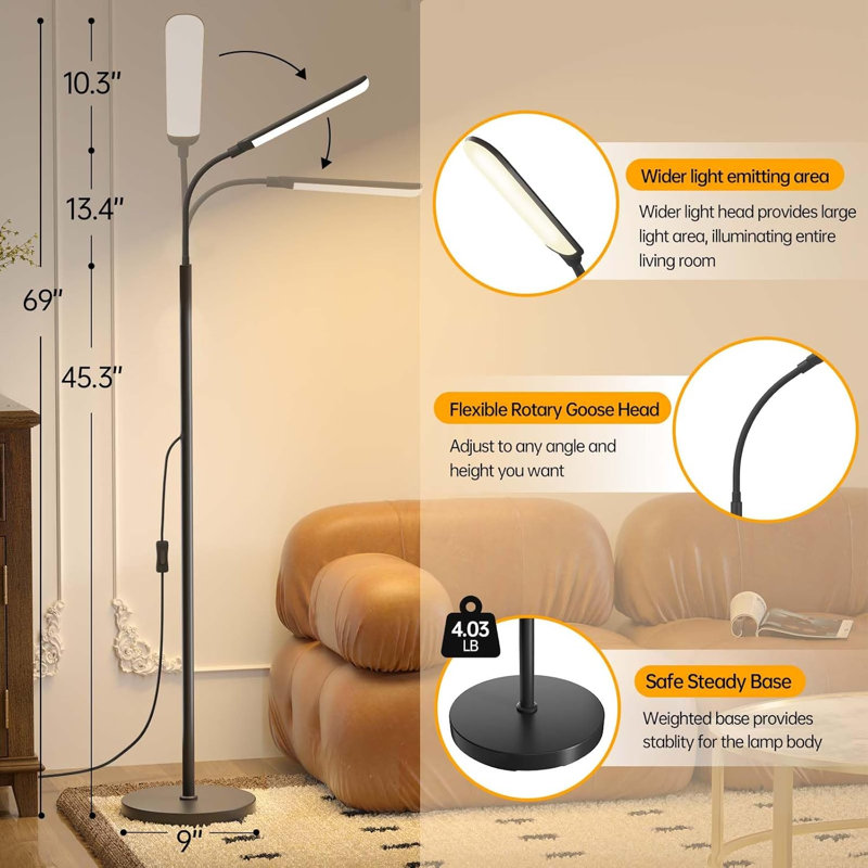 Lampe sur pied 18W pour salon