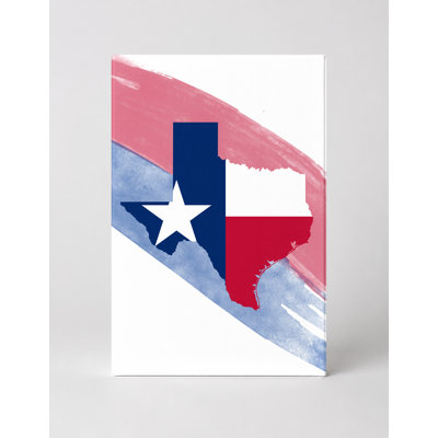 Texas State Map with Flag — Portrait Canvas Wall Art