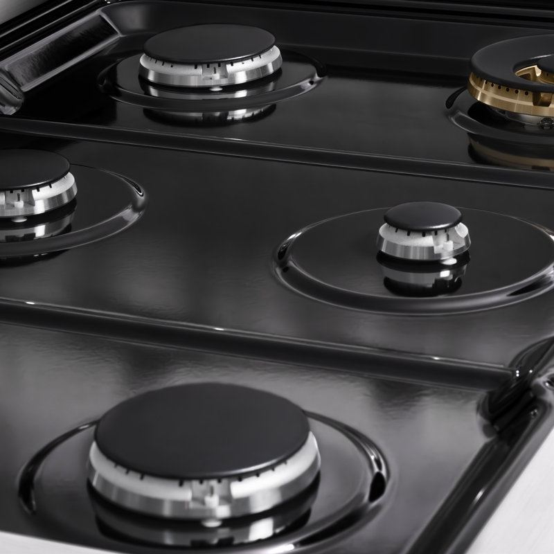 ZLINE 36 in. Autograph Paramount Gas Rangetop w/ 6 Burners & Champagne Bronze Accents, Stainless Steel