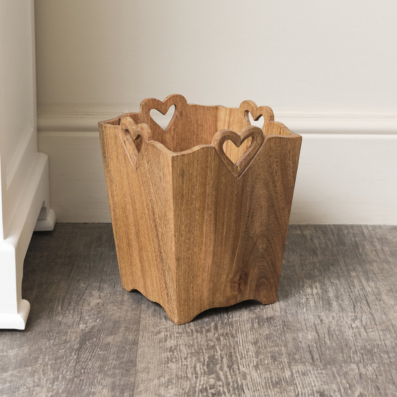 Lark Manor Chalfant Solid Wood Decorative Bin, Tan