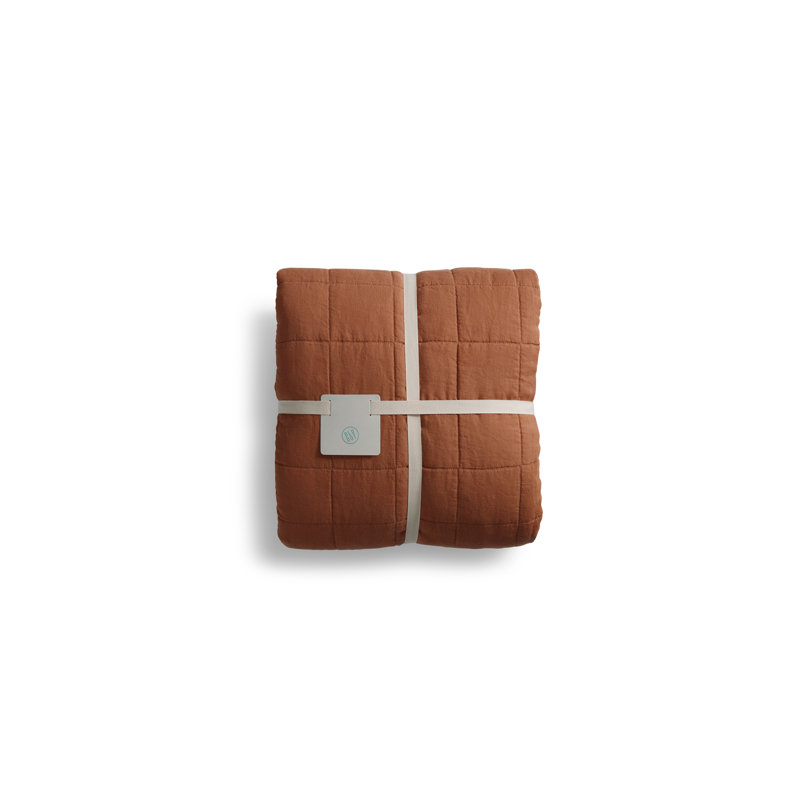 Ester Bedding Set, Queen Quilt + 2 Queen Shams, Tomato