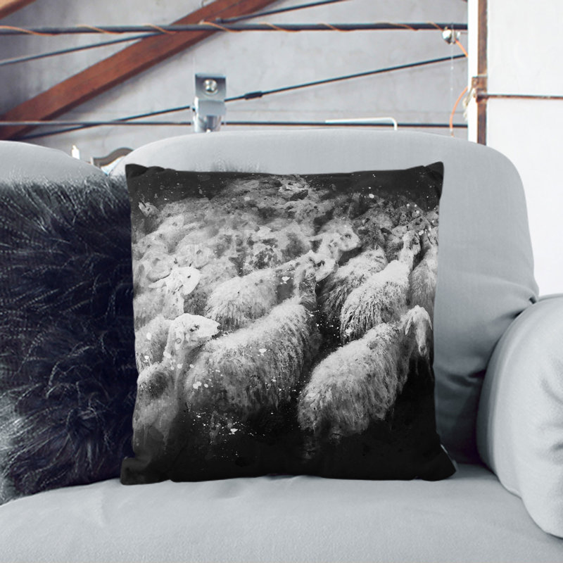 Flock of Sheep Vol.1 Paint Splash Scatter Cushion, 40cm H x 40cm W x 15cm D