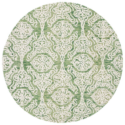Anjaliyah Hand Tufted Wool Damask Rug