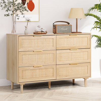 Commode de rangement moderne en rotin 43 tiroirs l 43,3 po