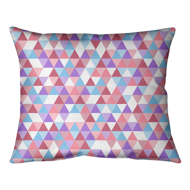 Coussin lombaire triangle, Bourre en polyester, Mauve, H 21,5 po x l 31 po