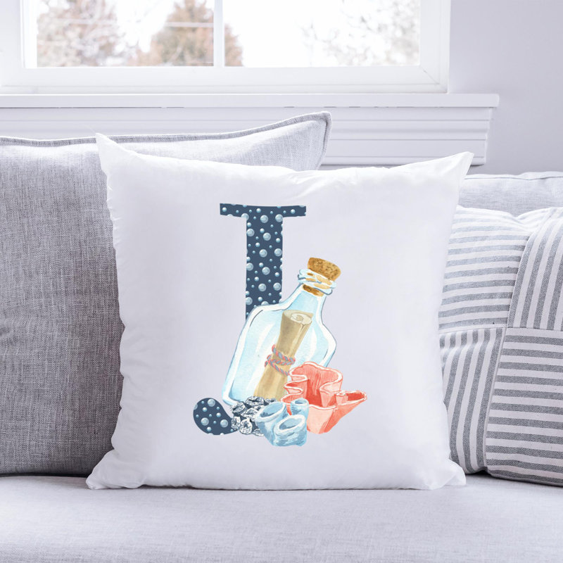 Nautical Sea Life_243 - Coussin décoratif avec coussin décoratif, H 14 po x l 14 po