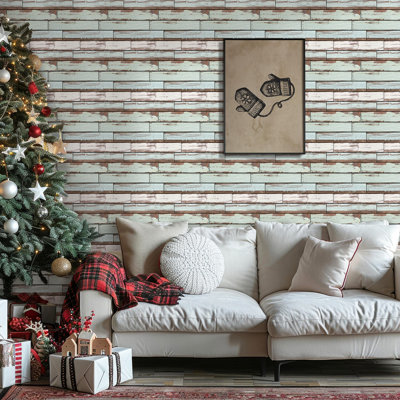 10 Pcs 3D Faux Wood Wall Panels Peel and Stick – 11.8"x11.8" Ultralight PVC Self-Adhesive Wall Tiles for Kitchen, Bedroom, Living Room, Fireplace, RV, and Interior Wall Décor -Covers 9.7 sq.ft.-White