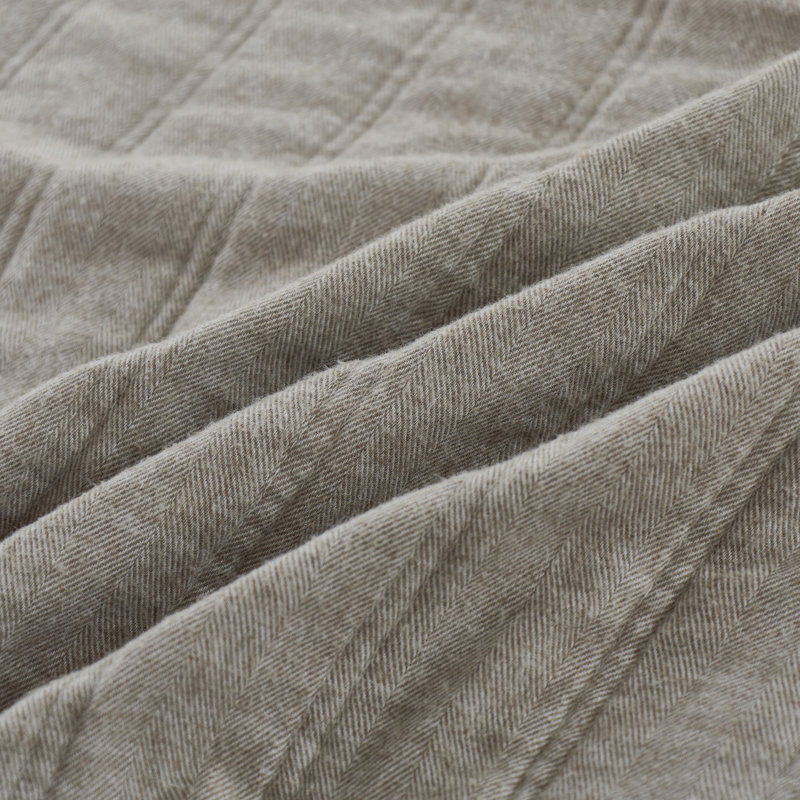 Ensemble de courtepointe à chevrons en coton naturel, motif matelassé à rayures verticales, bourre 100% coton, ensemble de literie 3 pièces