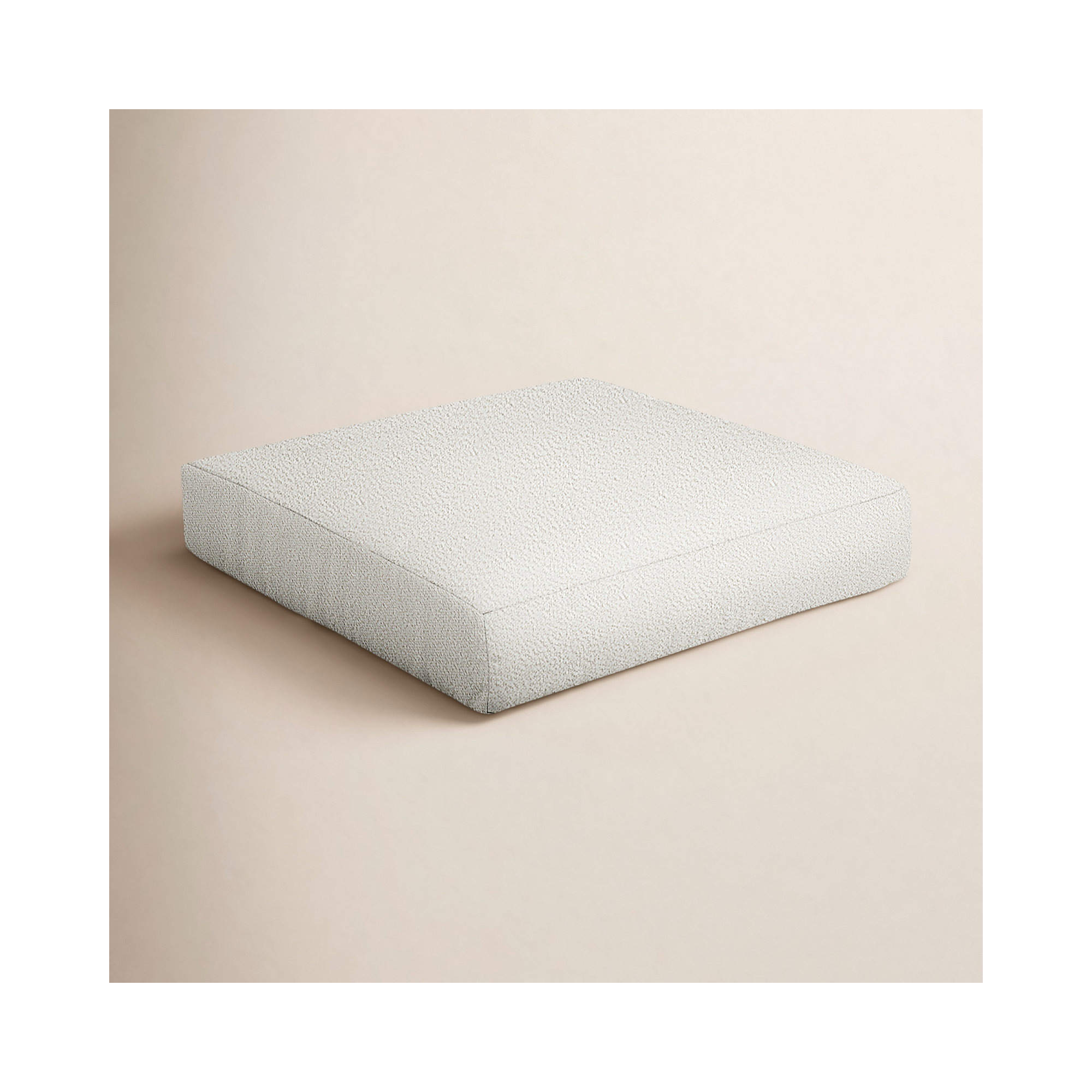 Amorina Outdoor Seat Cushion, 25 in W x 25 in D x 5 in H, Ivory
