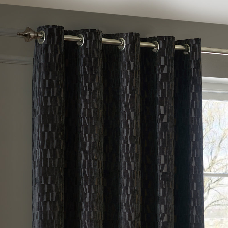 Manhattan Room Darkening Curtain Panel Pair, Black
