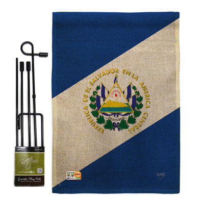 En toile jute 2 côtés 19 x 13 po nationalité ensemble de drapeau