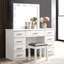 Tabouret d'appoint - Meuble-lavabo blanc brillant avec siège rembourré parfait pour les salons modernes