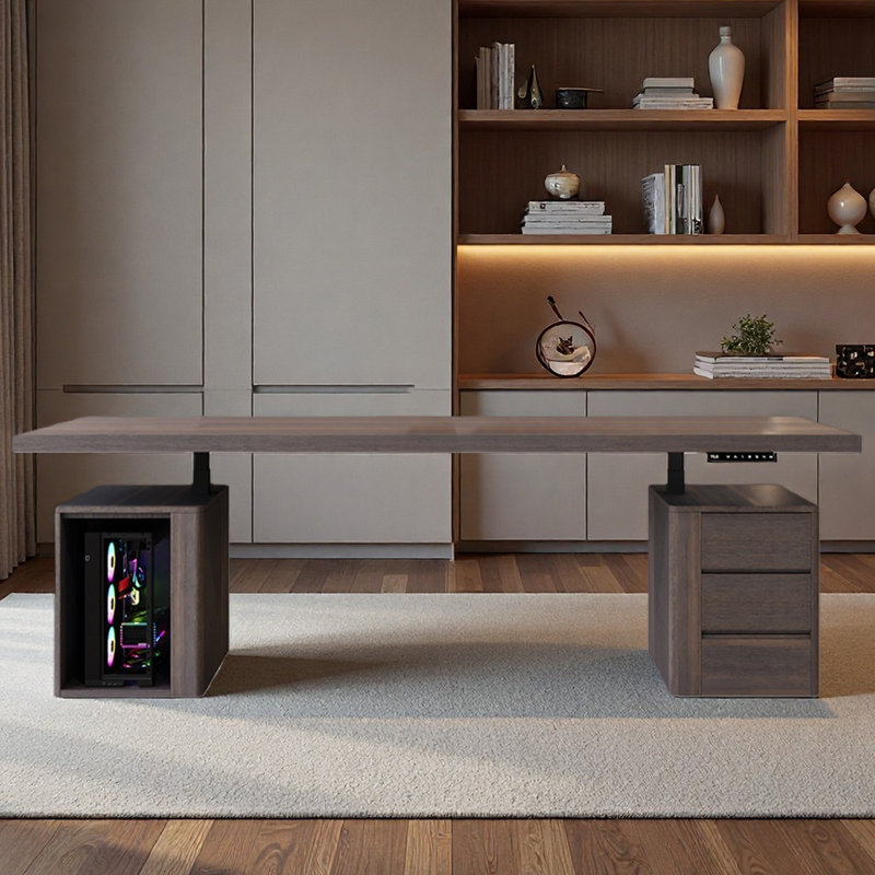Intelligent height-adjustable desk for learning, 52.76" H x 86.61" W x 33.46" D