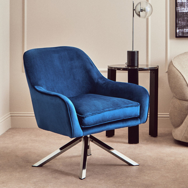 Avery Velvet Chair, Blue