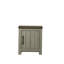 Table de bout en chêne gris - l 16 po x H 21,5 po avec armoire pour la décoration de la chambre à coucher Finition noyer et plateau de rangement intérieur