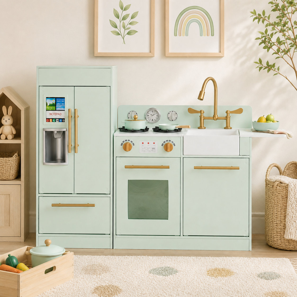 Teamson Kids Little Chef Charlotte Play Kitchen, Mint