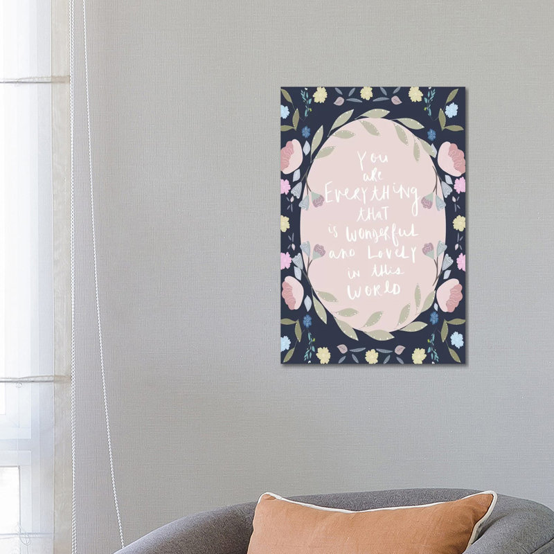 You Are Everything Navy by Leah Straatsma - Wrapped Canvas Print, 101.6 cm H x 66.04 cm W x 1.91 cm D