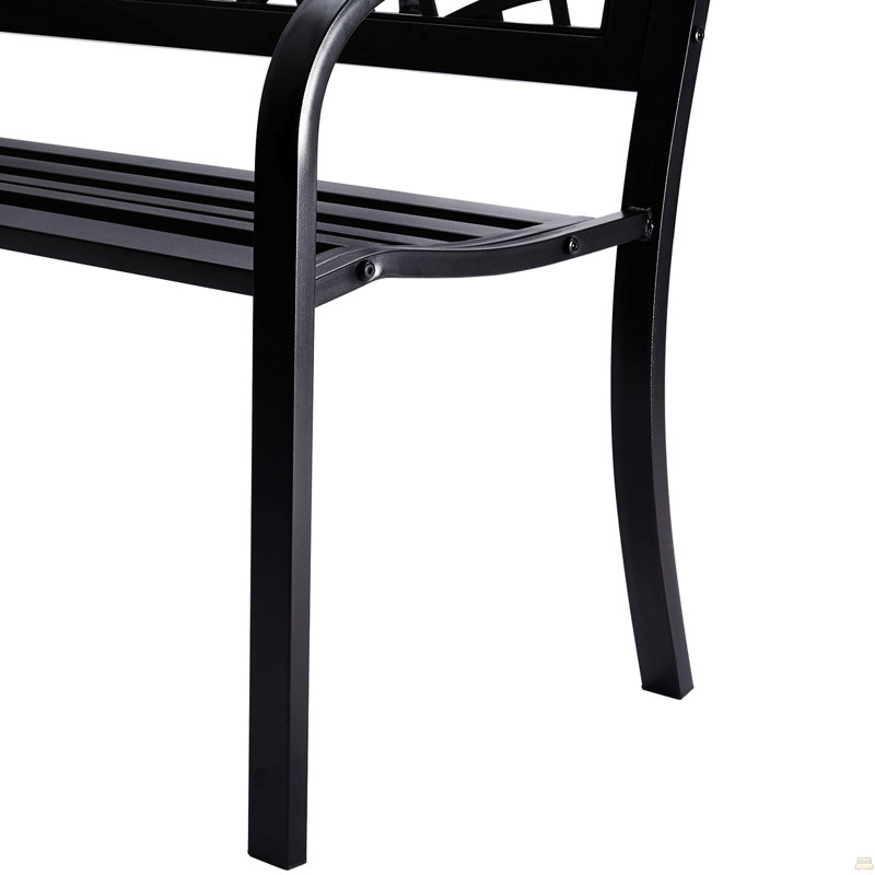 Outdoor Bench,46 Inches Metal Garden Bench For Outdoors, 480 Lbs Load Capacity Bench