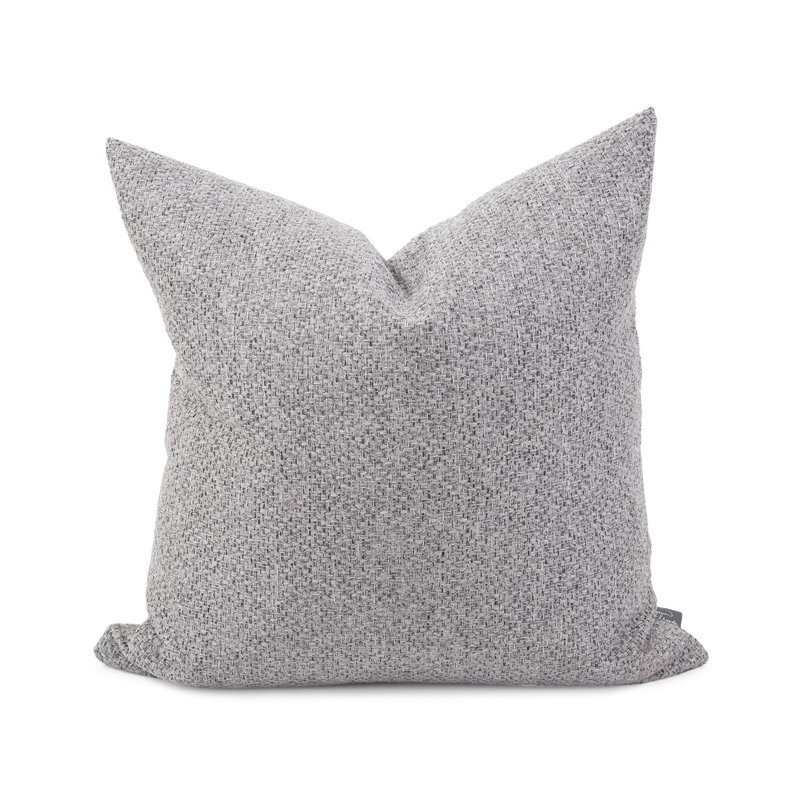 Coussin décoratif, Panama / chocolat, 20 po x 20 po, Polyester/ Bourre en polyester