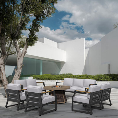 Areefa 9 - Person Patio Conversation Set with Cushions