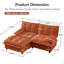 Canapé moderne en L de 77 pouces avec design modulaire, revêtement en chenille et coussins de siège en treillis confortables pour des espaces de vie polyvalents-1826172386