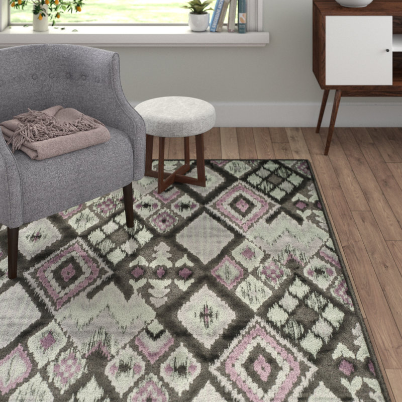 Wanda Ikat Viscose Hand Woven Area Rug, Rectangle 160 x 229 cm