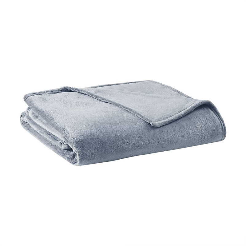 Couverture chauffante en peluche, Simple, Bleu