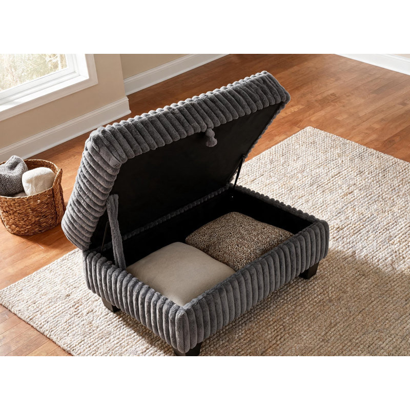 Vega Storage Ottoman, Gray