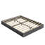 Structure de lit en bois, lit plateforme en bois avec design cannelé, structure de lit grand avec support d'étude, assemblage facile, aucun sommier tapissier, silencieux, gris anthracite