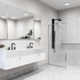 Meridian 34" W x 74" H Fixed Framed Shower Screen with 3/8" Glass