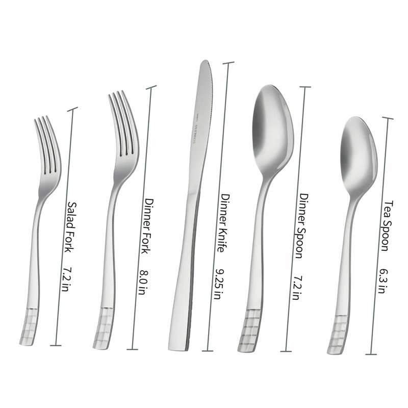40-Piece Stainless Steel Flatware Set, Service for 8 | Modern Silverware for Everyday & Formal Dining