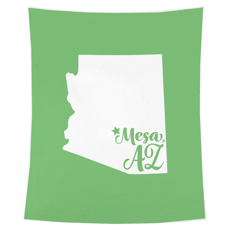Home Sweet Mesa — Silhouette de l'État de l'Arizona — Tapisserie murale intérieure (portrait), H 36 po x l 26 po