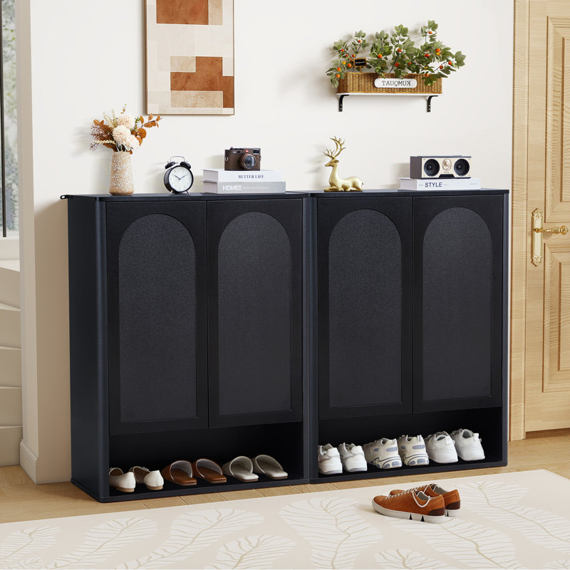 15 Pair Shoe Storage Cabinet, Black
