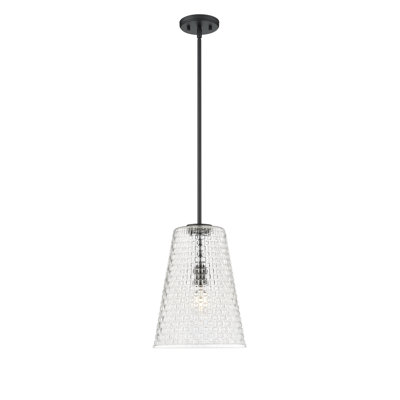 Luminaire suspendu 1 lumière avec abat-jour en treillis transparent Mercer41 Prescott