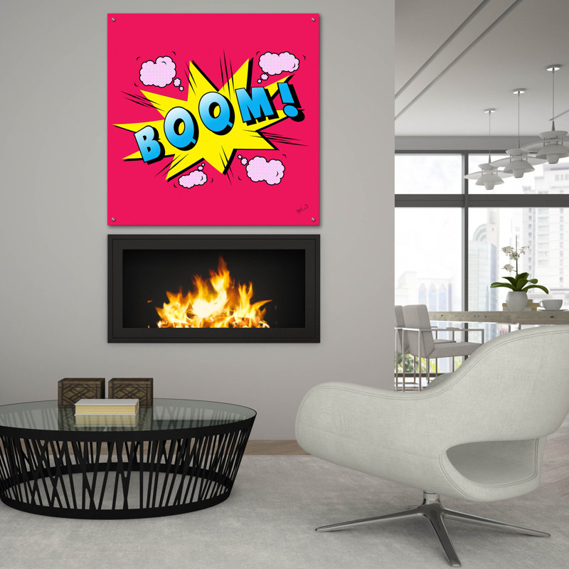 Art mural en verre «Boom» par Mark Ashkenazi, H 36 po x l 36 po x P 0,2 po
