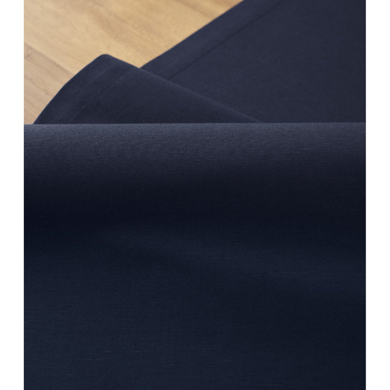 Dru - Cotton Linen Table Runner, 108" x 14", Navy